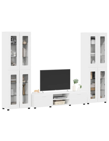 Set mobile TV con cassetto con porta Bianco Legno multistrato