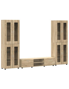 Set mobile TV con cassetto Rovere Sonoma Legno multistrato 2