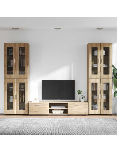 Set mobile TV con cassetto Rovere Sonoma Legno multistrato