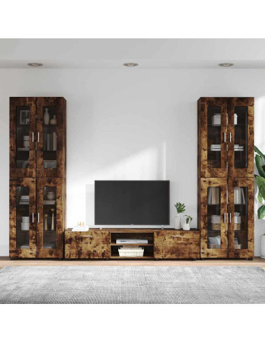 Set mobile TV con cassetto Rovere fumé Legno multistrato