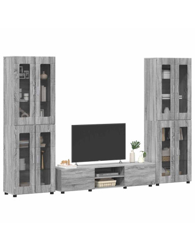 Set mobile TV con cassetto Grigio Sonoma Legno multistrato