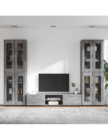 Set mobile TV con cassetto Grigio Sonoma Legno multistrato