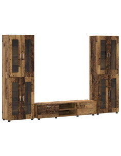 Set mobile TV con cassetto Legno vecchio Legno multistrato 2
