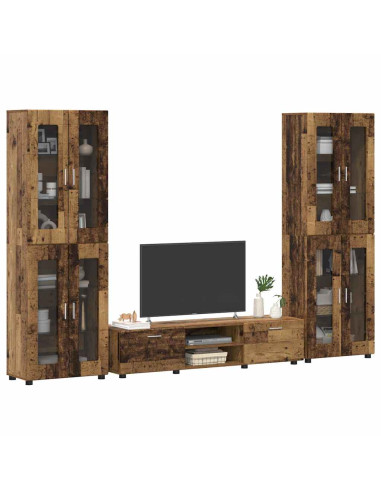 Set mobile TV con cassetto Legno vecchio Legno multistrato