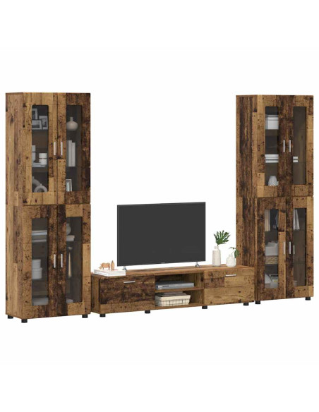 Set mobile TV con cassetto Legno vecchio Legno multistrato