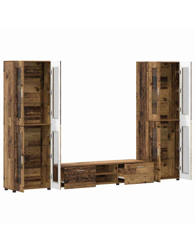 Set mobile TV con cassetto Legno vecchio Legno multistrato