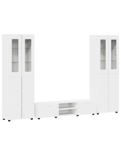 Set mobile TV con cassetto con porta Bianco Legno multistrato 2