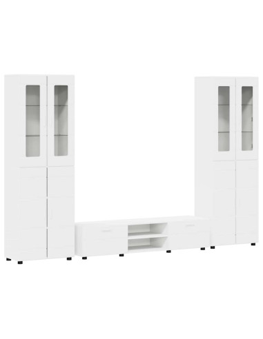 Set mobile TV con cassetto con porta Bianco Legno multistrato