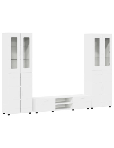 Set mobile TV con cassetto con porta Bianco Legno multistrato