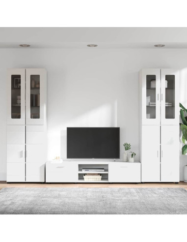 Set mobile TV con cassetto con porta Bianco Legno multistrato