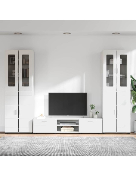 Set mobile TV con cassetto con porta Bianco Legno multistrato