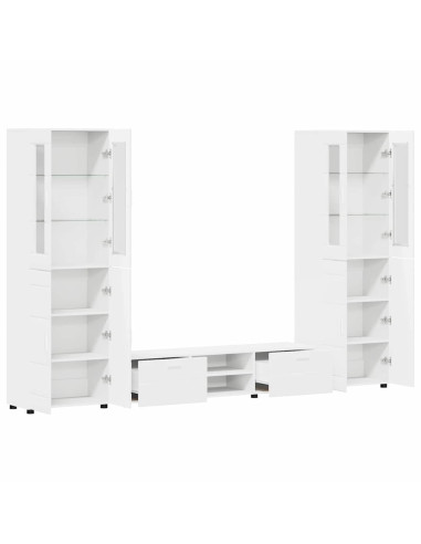 Set mobile TV con cassetto con porta Bianco Legno multistrato