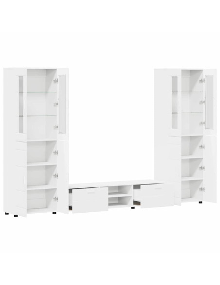 Set mobile TV con cassetto con porta Bianco Legno multistrato