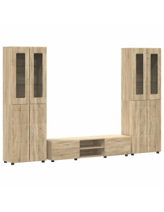 Set mobile TV con cassetto Rovere Sonoma Legno multistrato 2