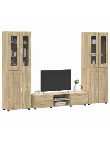 Set mobile TV con cassetto Rovere Sonoma Legno multistrato