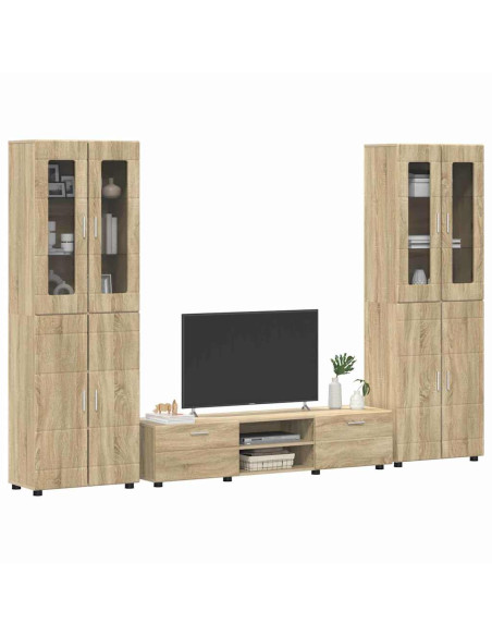 Set mobile TV con cassetto Rovere Sonoma Legno multistrato