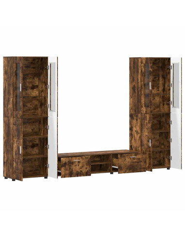 Set mobile TV con cassetto Rovere fumé Legno multistrato