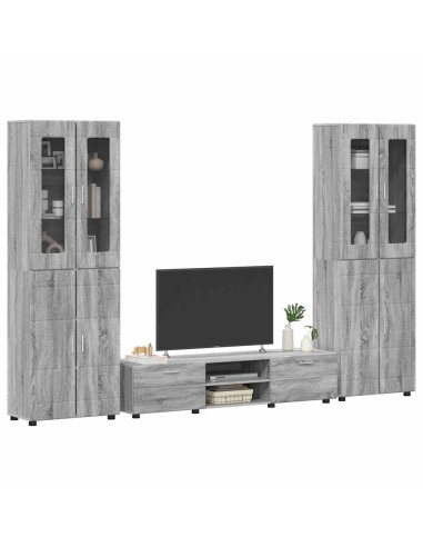 Set mobile TV con cassetto Grigio Sonoma Legno multistrato
