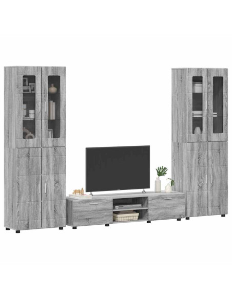 Set mobile TV con cassetto Grigio Sonoma Legno multistrato