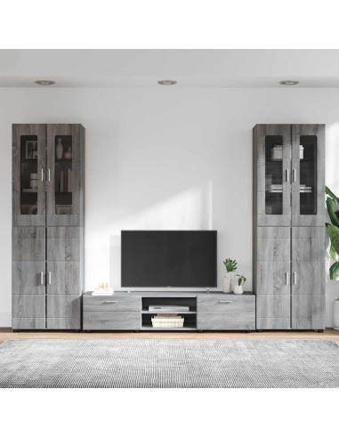 Set mobile TV con cassetto Grigio Sonoma Legno multistrato