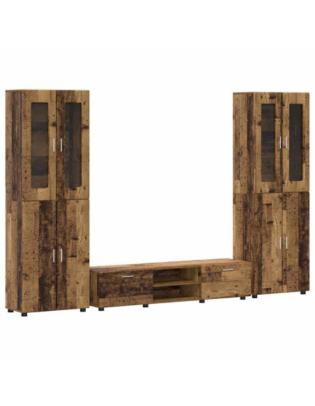 Set mobile TV con cassetto Legno vecchio Legno multistrato