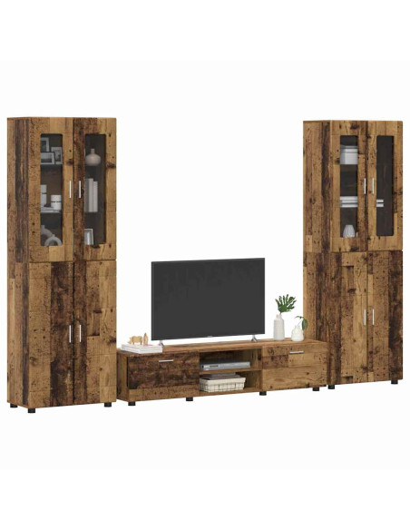 Set mobile TV con cassetto Legno vecchio Legno multistrato
