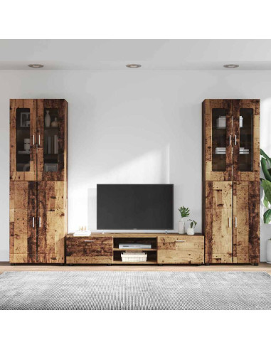 Set mobile TV con cassetto Legno vecchio Legno multistrato