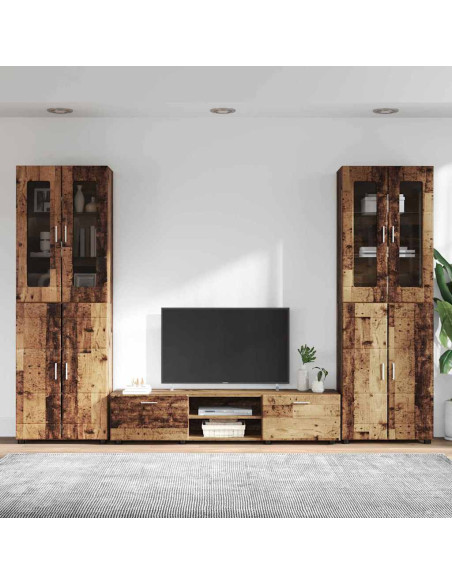 Set mobile TV con cassetto Legno vecchio Legno multistrato
