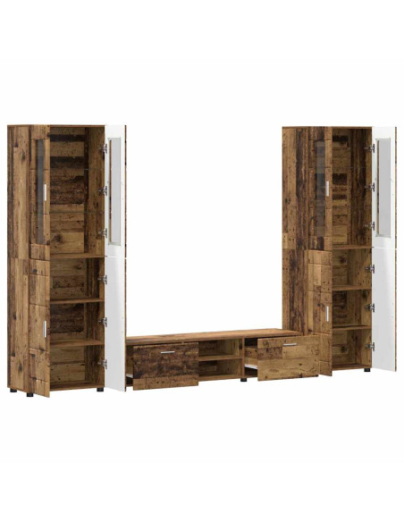 Set mobile TV con cassetto Legno vecchio Legno multistrato