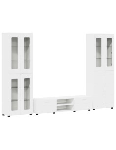 Set mobile TV con cassetto con porta Bianco Legno multistrato 2