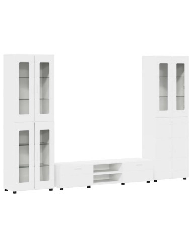 Set mobile TV con cassetto con porta Bianco Legno multistrato