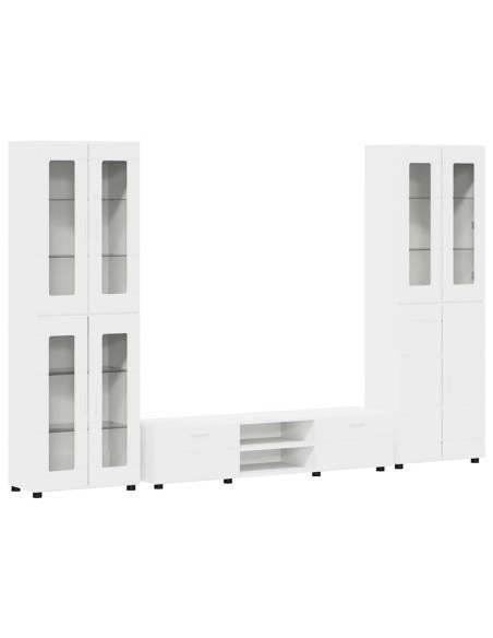 Set mobile TV con cassetto con porta Bianco Legno multistrato