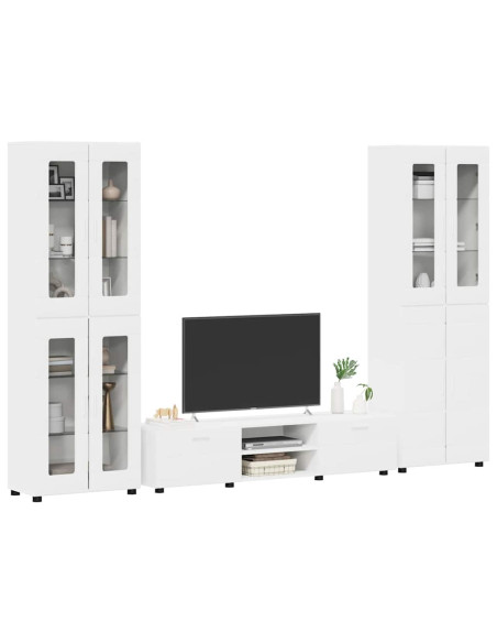 Set mobile TV con cassetto con porta Bianco Legno multistrato