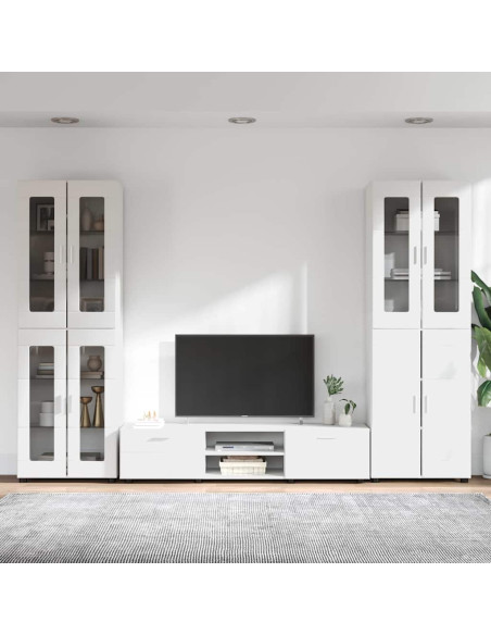 Set mobile TV con cassetto con porta Bianco Legno multistrato