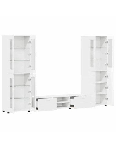 Set mobile TV con cassetto con porta Bianco Legno multistrato