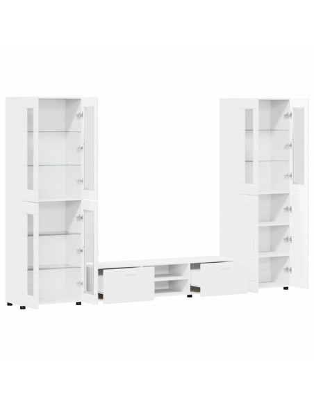 Set mobile TV con cassetto con porta Bianco Legno multistrato