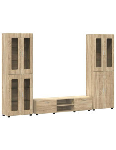 Set mobile TV con cassetto Rovere Sonoma Legno multistrato 2