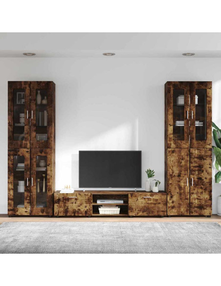 Set mobile TV con cassetto Rovere fumé Legno multistrato
