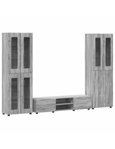 Set mobile TV con cassetto Grigio Sonoma Legno multistrato 2