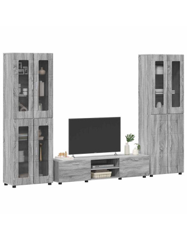 Set mobile TV con cassetto Grigio Sonoma Legno multistrato