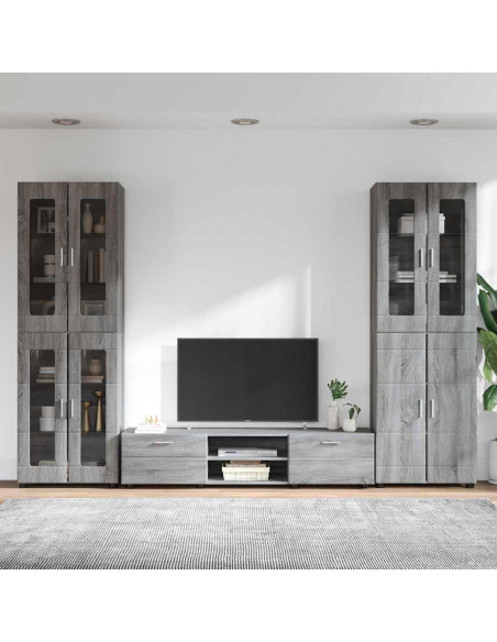 Set mobile TV con cassetto Grigio Sonoma Legno multistrato