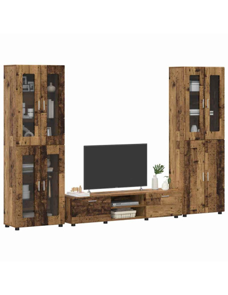Set mobile TV con cassetto Legno vecchio Legno multistrato