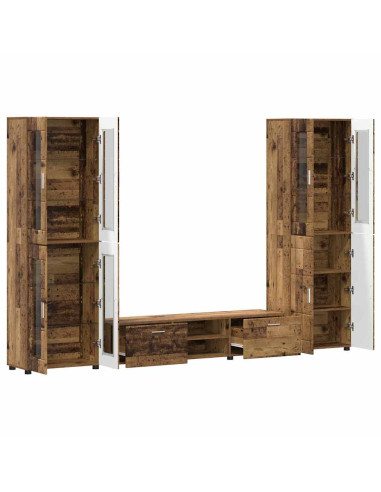 Set mobile TV con cassetto Legno vecchio Legno multistrato