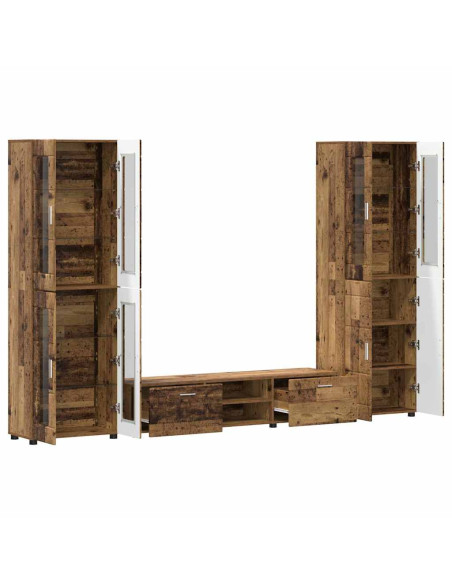 Set mobile TV con cassetto Legno vecchio Legno multistrato