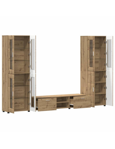Set mobile TV con cassetto Rovere artigianale Legno multistrato