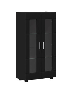 Credenza con porta Nero 55,5 x 29 x 103 cm Legno multistrato 2