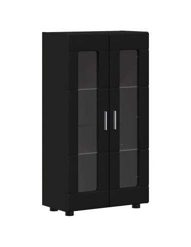 Credenza con porta Nero 55,5 x 29 x 103 cm Legno multistrato