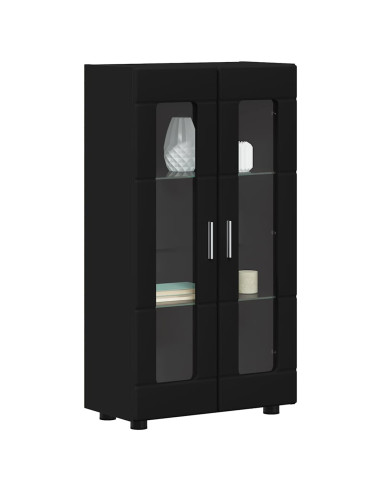 Credenza con porta Nero 55,5 x 29 x 103 cm Legno multistrato