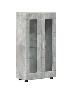 Credenza Grigio cemento 55,5 x 29 x 103 cm Legno multistrato 2