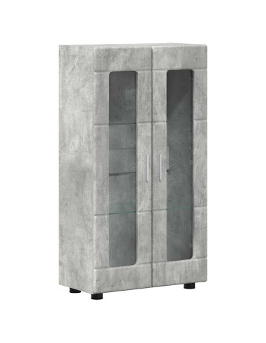 Credenza Grigio cemento 55,5 x 29 x 103 cm Legno multistrato